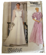 Vogue Sewing Patter 1024 Bellville Sassoon Bridal Gown Wedding Dress Sz ... - £15.95 GBP