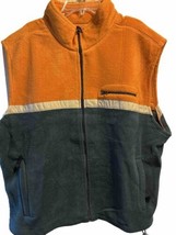 Route 66 Men&#39;s Orange/Green Fleece Full Zip Collared Pocketed Vest Size ... - $14.84