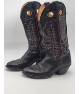 Tony Lama Black Mens Leather Western Boots Size 9.5 D Style 6361 Vintage - €77,20 EUR