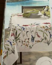 Wildflower Meadow Floral Print Tablecloth 60”x 104” Colorful New Spring Summer - £31.43 GBP