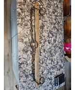 Antique 48&quot; hand hewn wooden Oxen YOKE with chain primitive farm decor - $188.90 CAD