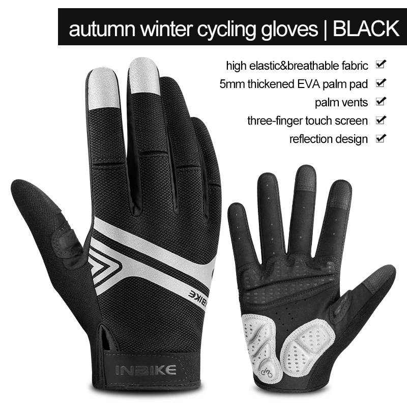 INBIKE Full Finger MTB Gloves Touch Screen Cycling Gloves Anti-slip Bicycle Glov - £82.71 GBP