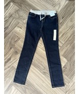 Cat &amp; Jack Skinny Pull On Dark Night Blue Adjustable Waist Jeans Girls S... - £9.33 GBP