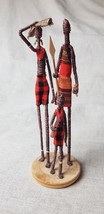 Vintage Wire And Yarn Family Sculpture From Zimbabwe - $42.49