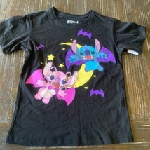 Size Small 6-6X Disney Lilo &amp; Stitch Black Halloween T-Shirt Top Angel S... - £12.59 GBP