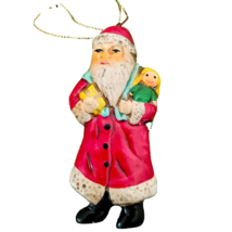 Russ Berrie Ceramic Santa Long Red Coat with Gifts Christmas Ornament # ... - £5.41 GBP