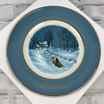 Avon 1976 Christmas Collector Plate Bringing Home The Tree 3rd Edition Wedgwood - $15.99