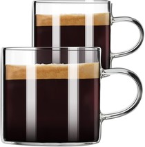 4.3 OZ Espresso Shot Glasses (Set of 2): Small Coffee Cups with Handles - $221.12 MXN