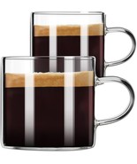 4.3 OZ Espresso Shot Glasses (Set of 2): Small Coffee Cups with Handles - $217.74 MXN