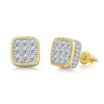 Punk Stud Earrings for Men Hip Hop Classic Iced Out Zircon Accessories Crystal E - £9.10 GBP