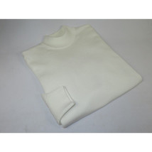 Men's Sweater Knit By BRANGO Turkey Mock Neck Cotton Blend 21050 White image 4