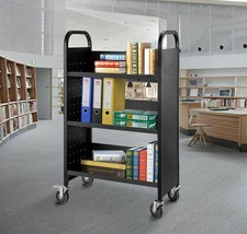 School Rolling Cart For Books With Shelves Wheels Metal Steel Office Cla... - £207.44 GBP