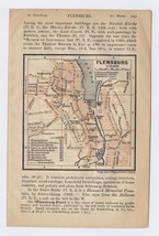 1910 ORIGINAL ANTIQUE MAP OF FLENSBURG SCHLESWIG-HOLSTEIN / GERMANY - $25.82