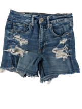 American Eagle Demin Shorts Women Size 6 Stretch Distressed Riped Hi-Ris... - $9.93