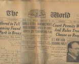 The World Newspaper Final Issue New York February 27, 1931  - $87.12