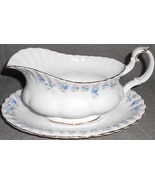 Royal Albert MEMORY LANE PATTERN Bone China GRAVY BOAT w/UNDERPLATE England - £54.29 GBP