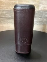 Mrs. Brog Cedar Wood Lined Brown Leather 2 Tube Sturdy Cigar Case Travel... - $400.16 MXN