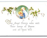 Angel Choirs Nativity Scene Peace and Goodwill Holly 1929 DB Postcard R10 - $3.91