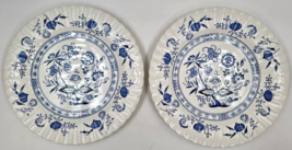 Blue Nordic 10&quot; Dinner Plates Onion J &amp; G Meakin England Ironstone Set of 2 - £20.03 GBP