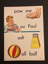 Flash Card Vintage Large Colorful School Alphabet Phonics JB Lippincott Co - $8.20