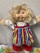 VTG Cabbage Patch Kid Girl Blonde Cornsilk Hair Blue Eyes Head Mold #15 1986 - £251.07 GBP