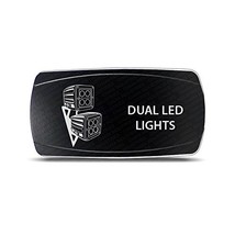 CH4x4 Rocker Switch Dual Led Ligths Symbol - Horizontal-White LED - £12.39 GBP