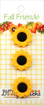 Buttons Galore Fall Buttons 3/Pkg-Sunflowers - £8.68 GBP