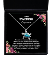 Swedish Mom Necklace Gifts - To My Supermom - Turtle Pendant Jewelry Mother&#39;s  - £39.27 GBP