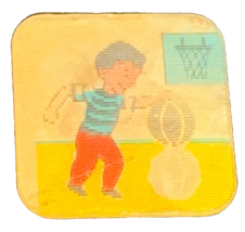 Cracker Jack Flicker Kids Playing Basketball Lenticular Lens Flasher 196... - $9.90