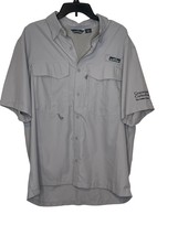 Eddie Bauer Men Shirt Performance Fishing Vented Short Sleeve Logo Gray ... - $15.83