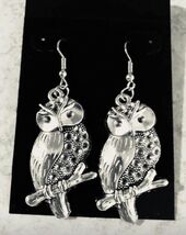 New Pretty Perched Owl Dangle EarringsBeautiful - $5.00