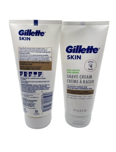 Gillette Skin Ultra-Sensitive Shave Cream 6 oz Set Of 2 Shea Butter & Vitamin E - $34.99