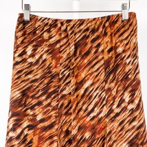 Ruby Rd Womens Skirt 4P Petite Brown Orange Flowy Flare Elastic Waist Lined - £15.35 GBP