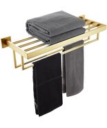 KOKOSIRI Towel Shelf Holder 24'' Bathroom Towel Rack with Two Bath Towel... - $47.50