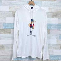 POLO Ralph Lauren Sport Teddy Bear Hooded T Shirt White Long Sleeve Mens Medium - $59.39