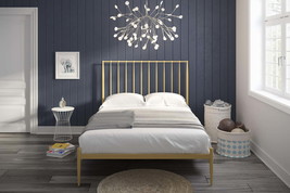 Giulia Modern Metal Bed, Gold, Twin - £174.77 GBP