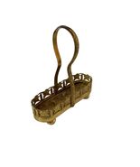 Vintage Gold Tone Vanity Basket Holder Miniature Filigree Handle Tray - $16.20