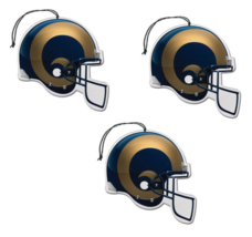 Los Angeles Rams Helmet NFL Air Freshener 3 Pack Set Vanilla Scent Auto Car - £6.02 GBP