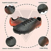 Vizari Stealth Firm Ground Soccer Cleats, Black/Orange, Youth-3 - $13.46