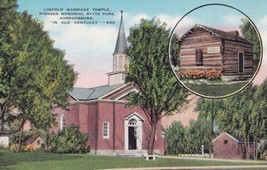Lincoln Marriage Temple Pioneer Memorial State Park Harrodsburg KY Postcard A16 - £2.36 GBP