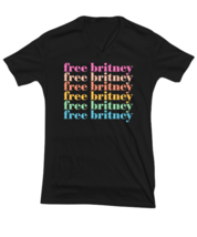 Britney T Shirt Free Britney Colored, #Freebritney Black-V-Tee - £17.54 GBP