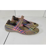 CC Resorts Solar Women Flats Multi color Shoes Size 11 Peep Toe Basketweave - $20.50 CAD