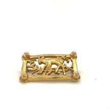 Vintage Signed Sterling Craft by Coro Vermeil Repousse Deer Fawn Forest  Brooch - £35.72 GBP