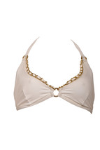 AGENT PROVOCATEUR Womens Bikini Top Chain Swimwear Summer White Size S - £100.79 GBP