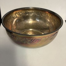 Sterling Silver Mystery Bowl Colorful Patina Marked “SK 925D” - 112g &amp; 5” Across - £113.50 GBP