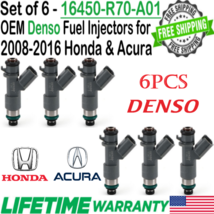 OEM Denso x6 Fuel Injectors for 2008, 09, 10, 11, 12, 2013 Acura MDX 3.7L V6 - £81.27 GBP