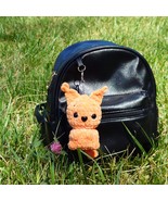 Squirrel toy keychain Girl&#39;s plush animal backpack ornament Crochet bag ... - $27.74 CAD