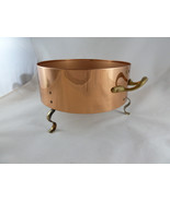 Vintage De La Cuisine Copper &amp; Brass Round Serving casserole holder 10&quot; USA - $25.73