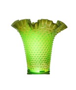 Huge Vintage Fenton Uranium Glass Topaz opalescent vaseline hobnail vase - £280.11 GBP
