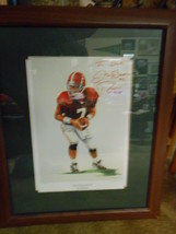 Framed Caricature with Autograph JAY BARKER Alabama Crimson Tide by Jerry Foster - £37.22 GBP